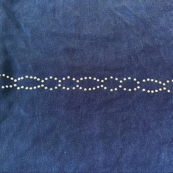 Vintage Artex Collection 2 Piece Blouse Embellished Studded Belt Stretch Navy XL - Picture 3 of 9